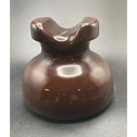 Antique Brown Glazed Porcelain Electric or Telegraph Insulator with a "B" Mark - Picture 1 of 12